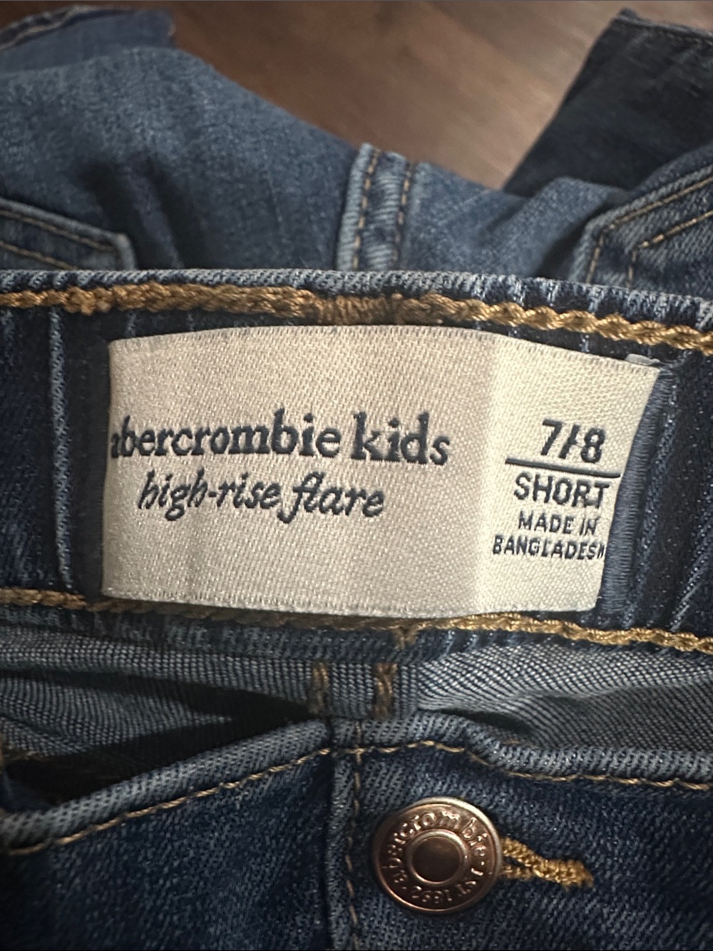 abercrombie kids dark blue flare jeans